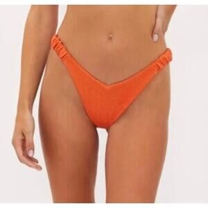 Beach Riot Orange Sunshine Haze Scrunch Phoebe Bikini Bottom S NWT